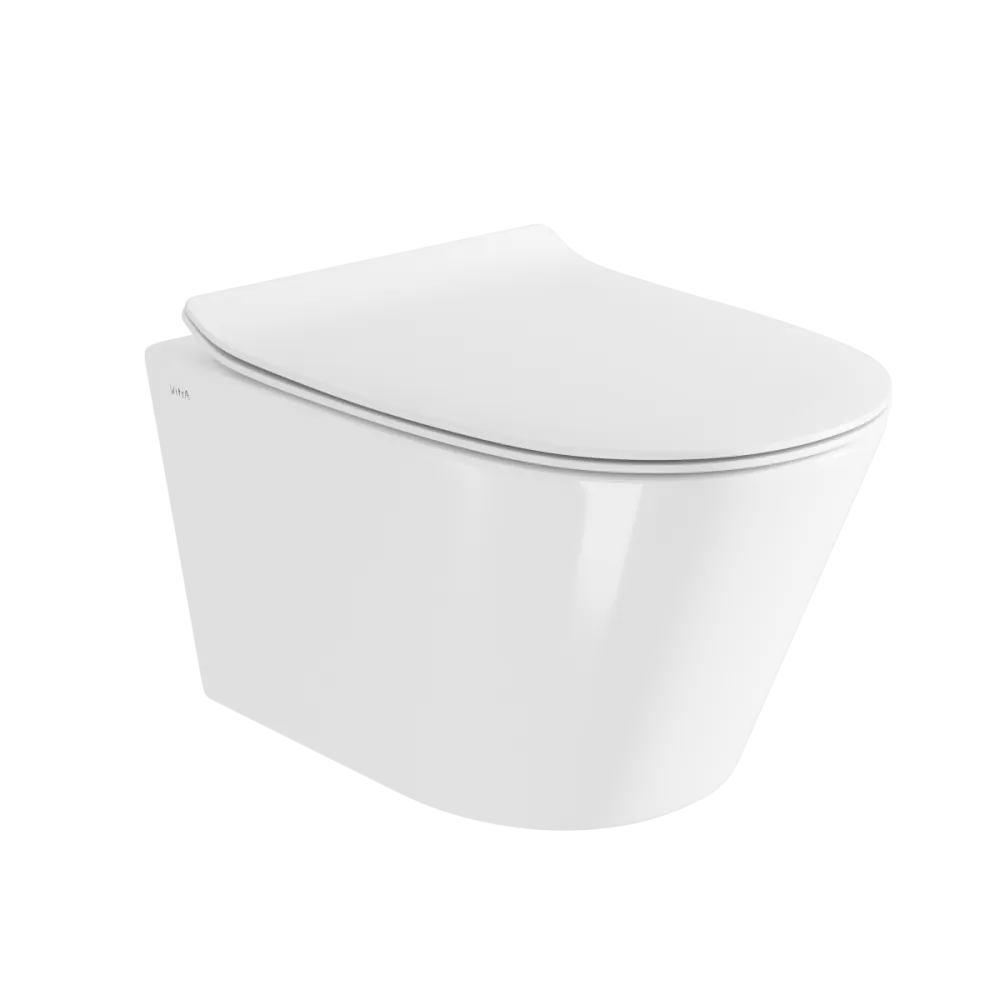 Подвесной унитаз VitrA M50, безободковый, смыв торнадо VortexFlush, с сиденьем микролифт дюропласт, белый, санитарный фарфор, белый