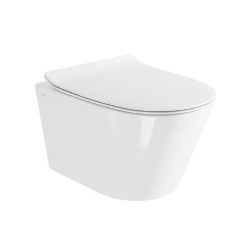 Подвесной унитаз VitrA M50, безободковый, смыв торнадо VortexFlush, с сиденьем микролифт дюропласт, белый, санитарный фарфор, белый