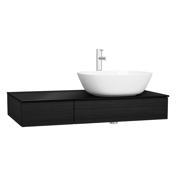 Модуль VitrA 90 см под раковину с ящиками, правосторонний, черный дуб
