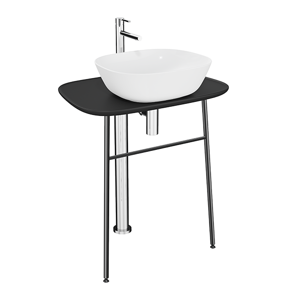 Отдельностоящий модуль VitrA Plural для раковины 70 см, высокий, матовый черный