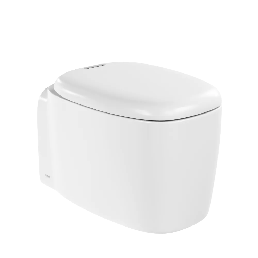 Подвесной унитаз VitrA Plural, безободковый, Rim-ex, матовый белый, санитарный фарфор, антибактериальное покрытие Hygiene + Clean, белый матовый