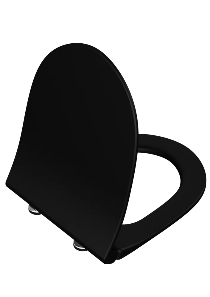 Сиденье для унитаза VitrA Sento, круглое матовое черное дюропласт, с микролифтом