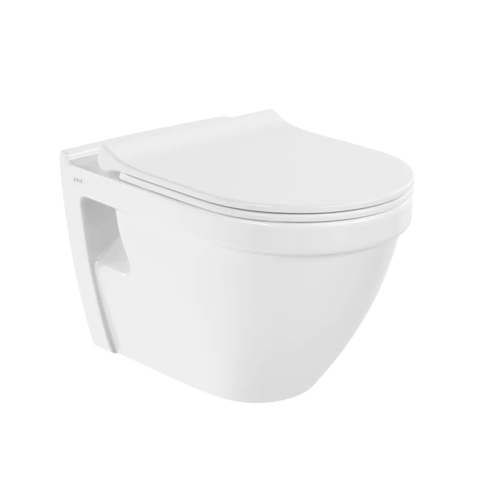 Подвесной унитаз VitrA S50, безободковый, Rim-ex, белый, санитарный фарфор, антибактериальное покрытие Hygiene, белый