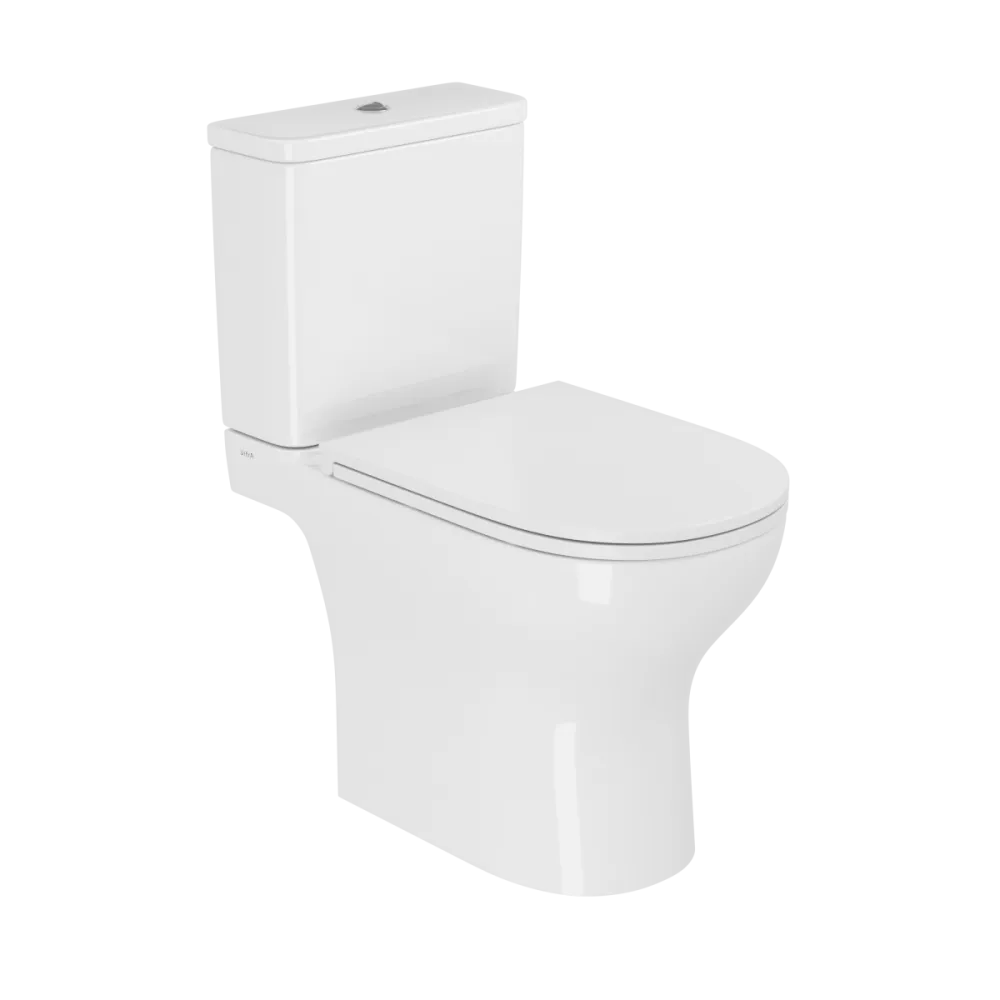 Унитаз-компакт напольный VitrA M50, безободковый, смыв торнадо VortexFlush, с сиденьем микролифт, белый, санитарный фарфор, белый