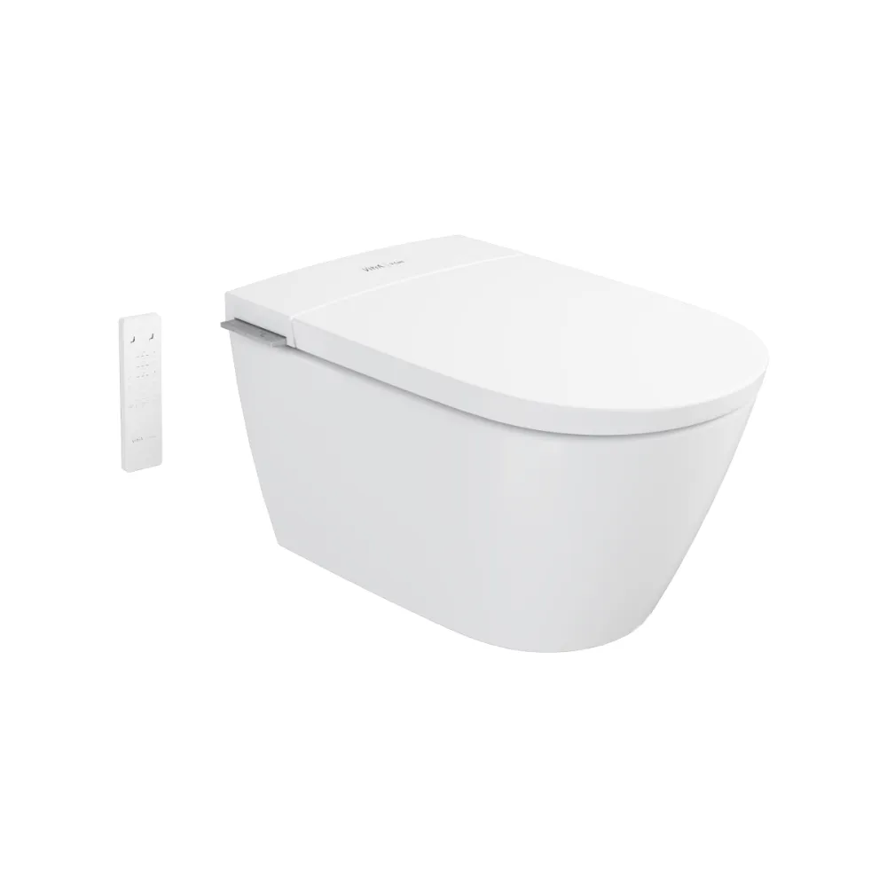 Умный унитаз VitrA V-Care 3 Core подвесной, смыв торнадо, управление из приложения, с пульта, с боковых клавиш, персональные настройки, вариативность струи, белый глянцевый