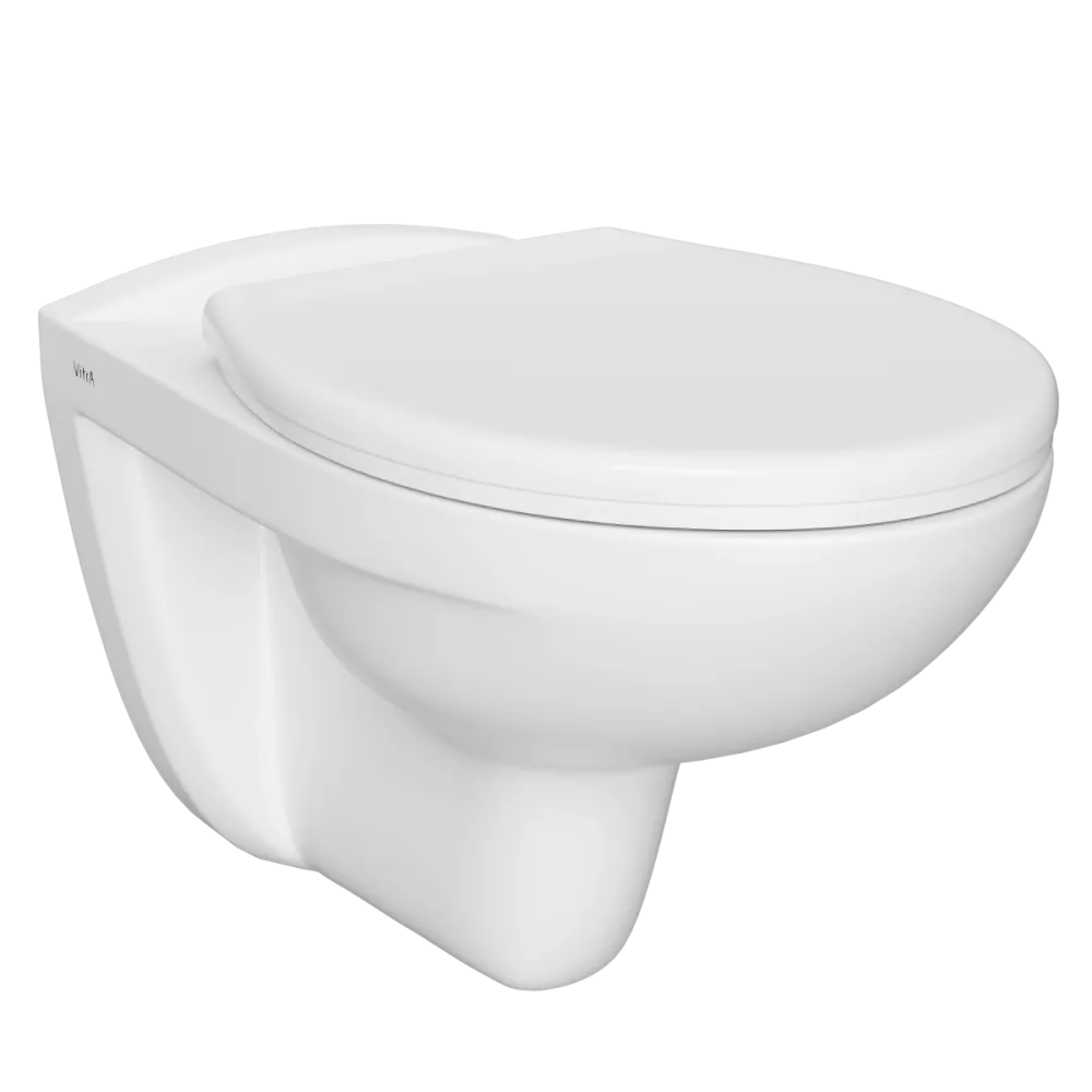 Подвесной унитаз VitrA Normus, ободковый Open-Rim, белый, санитарный фарфор, антибактериальное покрытие Hygiene, белый