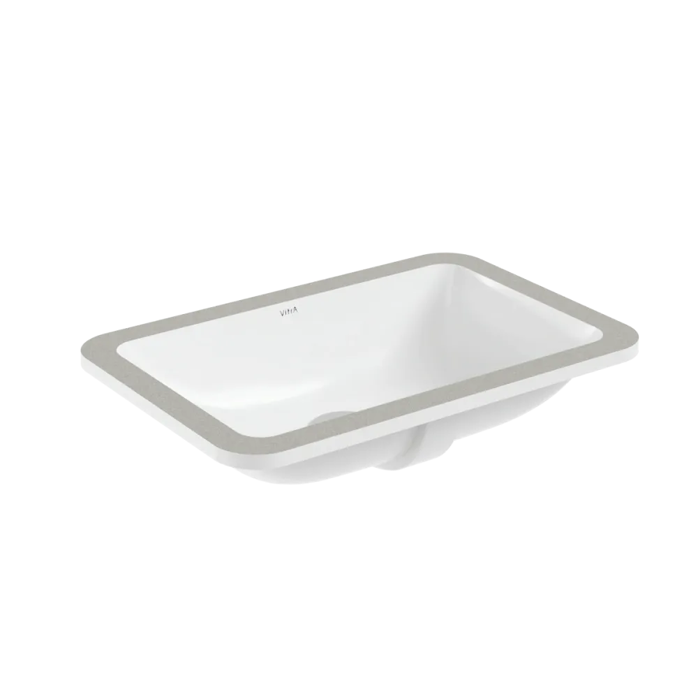 Встраиваемая снизу раковина VitrA S20, 55 x 37 см, прямоугольная, белая, антибактериальное покрытие Hygiene, белый