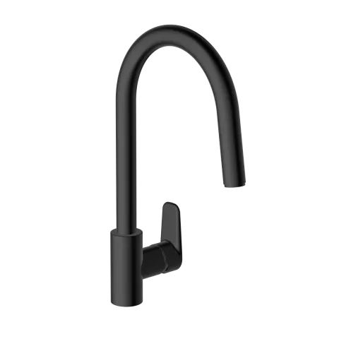 Смеситель для кухни VitrA Flow Soft, с поворотным изливом, однорычажный, чёрный матовый
