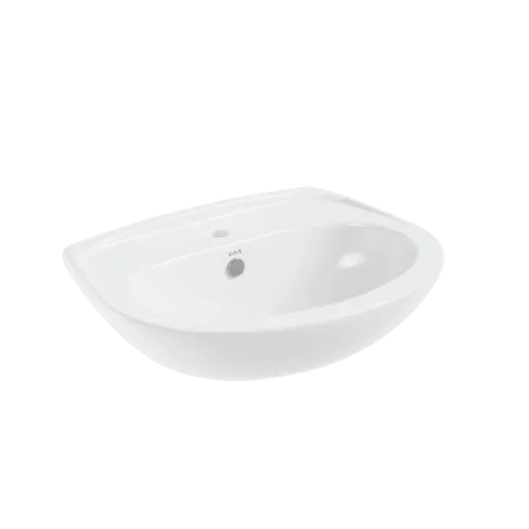 Раковина накладная VitrA Normus 55 см, в комплекте с пьедесталом, 55 x 42 см, белая, антибактериальное покрытие Hygiene, белый