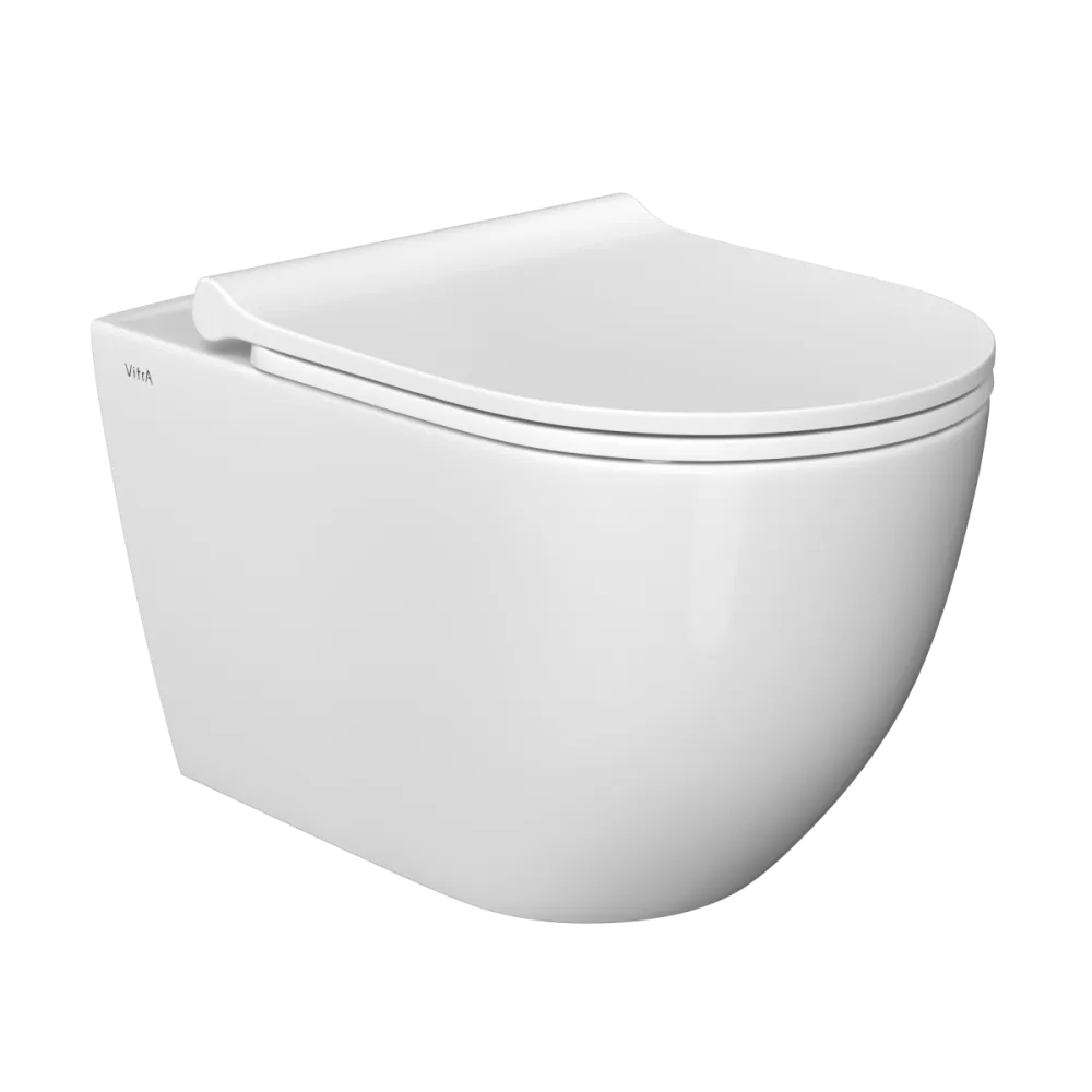 Подвесной унитаз VitrA Mia Round, безободковый SmoothFlush, белый, санитарный фарфор, антибактериальное покрытие Hygiene, белый