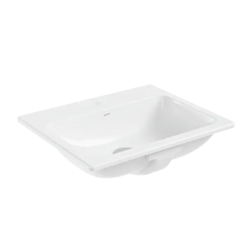 Встраиваемая сверху раковина VitrA S20, 55 x 45 см, прямоугольная, белая, антибактериальное покрытие Hygiene, белый